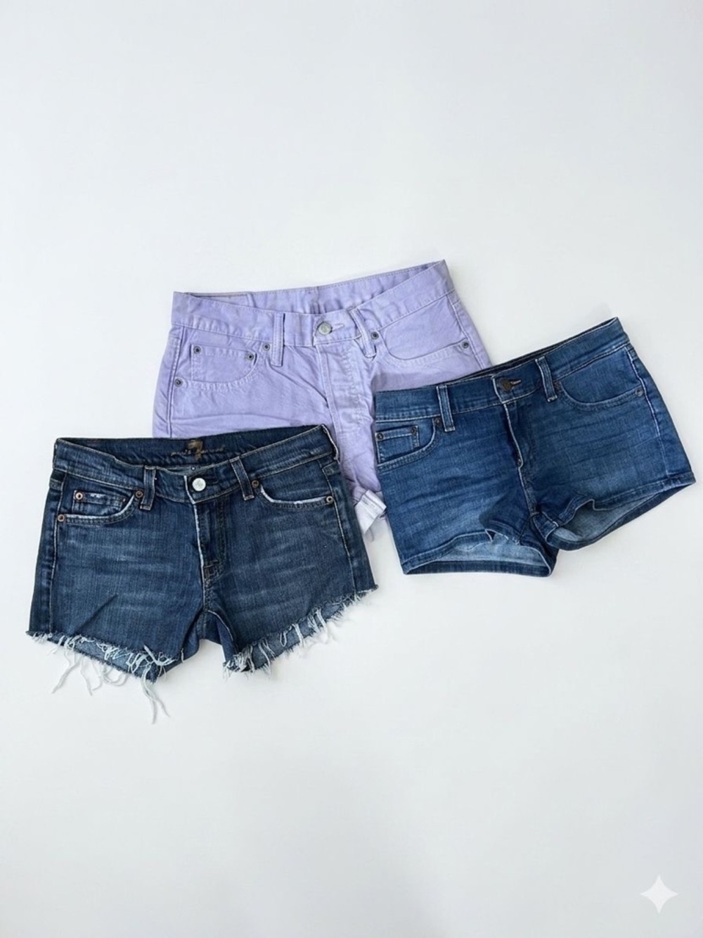 Lot of 3 Denim Shorts: Levi’s 501, 7 For All Mankind, & Levi’s Dark Wash
